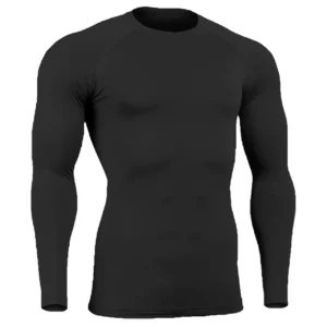 Blusa Térmica Proteção UV Poliéster Segunda Pele Masculina Manga Longa Lisa Macia Frio Casual Treino