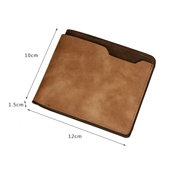 Carteira personalizada com foto masculina marrom curto à prova d'água multifuncional fosco couro PU gravura imagem bolsa personalizada para homens - Imagem 5