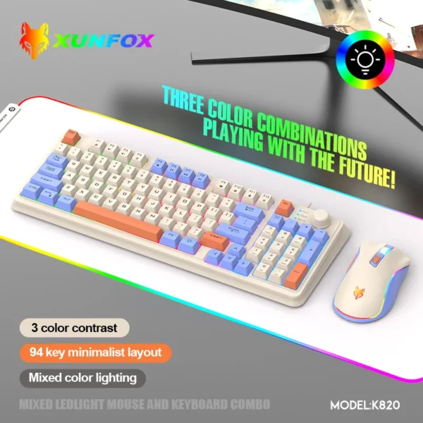 Kit Teclado e Mouse Gamer K820 USB – Iluminado para PC e Notebook - Imagem 3