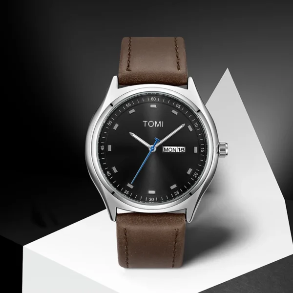 Tomi relógio masculino minimalista negócios casual relógio de quartzo masculino e feminino calendário elegante e versátil relógio de quartzo - Imagem 2