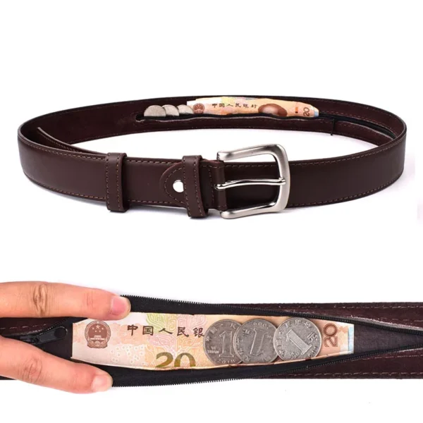 Cinto de dinheiro escondido masculino, fivela de pino, cinto de cintura de dinheiro anti-roubo, cintos de carteira escondida, correia anti diefstal, quente