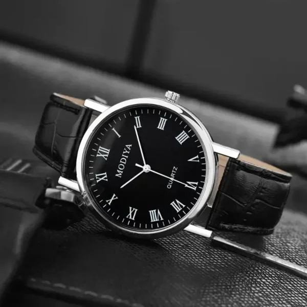 Relógios masculinos relógio de pulso de negócios luxo pulseira de couro relógios analógicos quartzo relógios de pulso masculino feminino casual simples relógio - Imagem 5