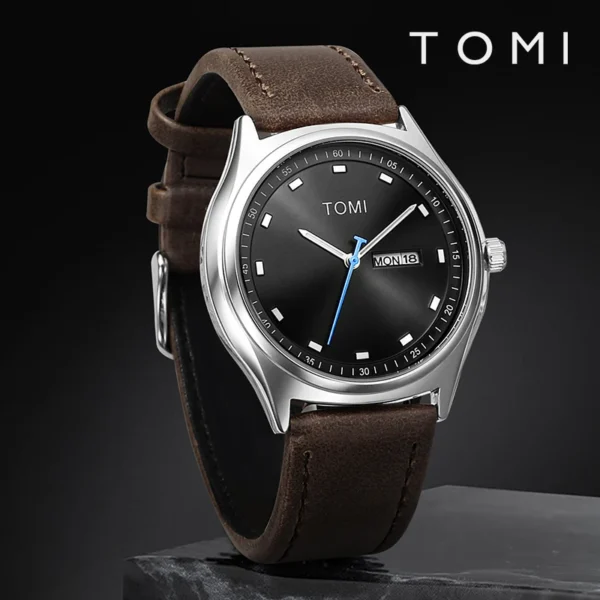 Tomi relógio masculino minimalista negócios casual relógio de quartzo masculino e feminino calendário elegante e versátil relógio de quartzo