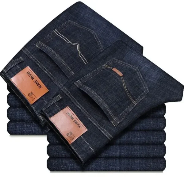 Jeans de elástico reto solto masculino, calça casual versátil, jovem e de meia idade, tamanho grande na moda, novo, primavera 2022 - Imagem 6