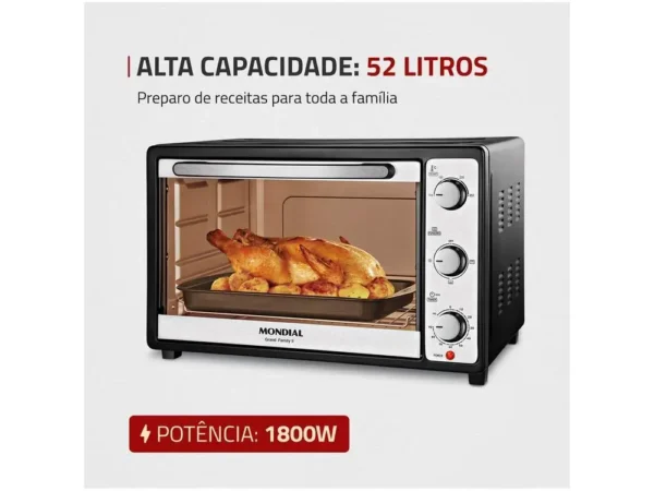 Forno Elétrico de Bancada Mondial com Timer - 110V - Imagem 3