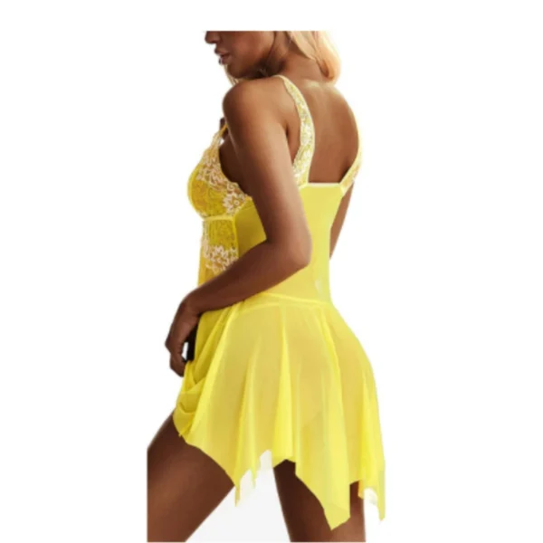 Sexy Women Hot Lingerie Porno Sleepwear for Sex Front Buckle Babydoll Transparent Lace Dress Mesh Sleepwear Lingerie Sex Clothes - Imagem 5