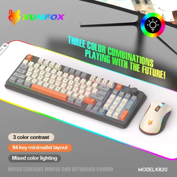 Kit Teclado e Mouse Gamer K820 USB – Iluminado para PC e Notebook - Imagem 2