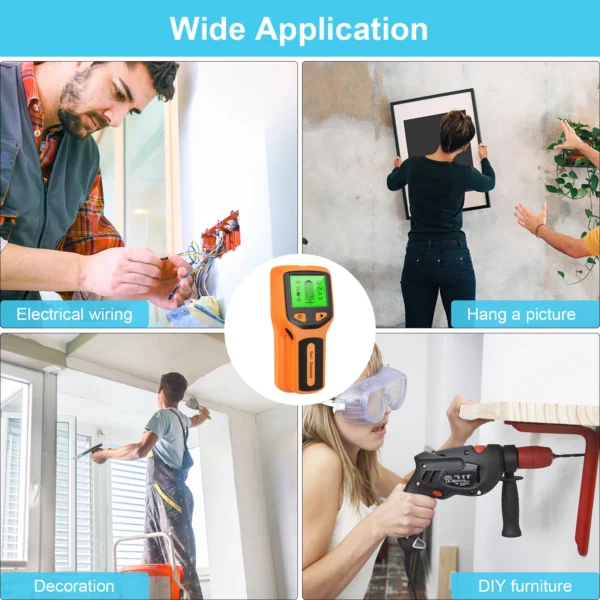 Detector 5 em 1 – scanner portátil com tela LCD para localizar parafusos e objetos ocultos na parede. - Imagem 5