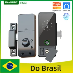Fechadura digital RAYKUBE – com impressão digital, Bluetooth, controle pelo app Smart Life