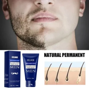 Melhor Creme Depilatório Profissional para Barba Masculina, Spray Inibidor Permanente de Crescimento de Pelos, Creme Suave para Cuidados Depilatórios com Barba