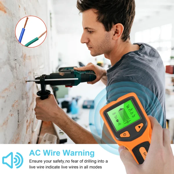 Detector 5 em 1 – scanner portátil com tela LCD para localizar parafusos e objetos ocultos na parede. - Imagem 4
