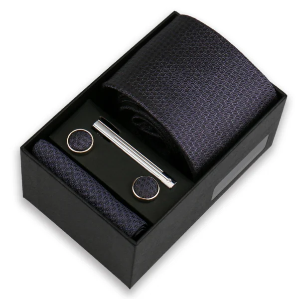 Conjunto de gravatas de luxo para homens, caixa de presente de casamento, festa de negócios, moda masculina. - Imagem 5