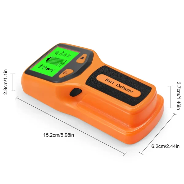 Detector 5 em 1 – scanner portátil com tela LCD para localizar parafusos e objetos ocultos na parede. - Imagem 6