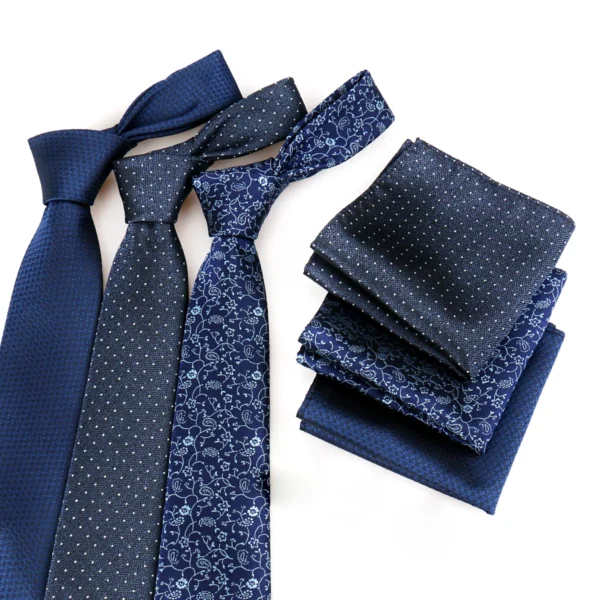 Conjunto de gravatas de luxo para homens, caixa de presente de casamento, festa de negócios, moda masculina. - Imagem 2